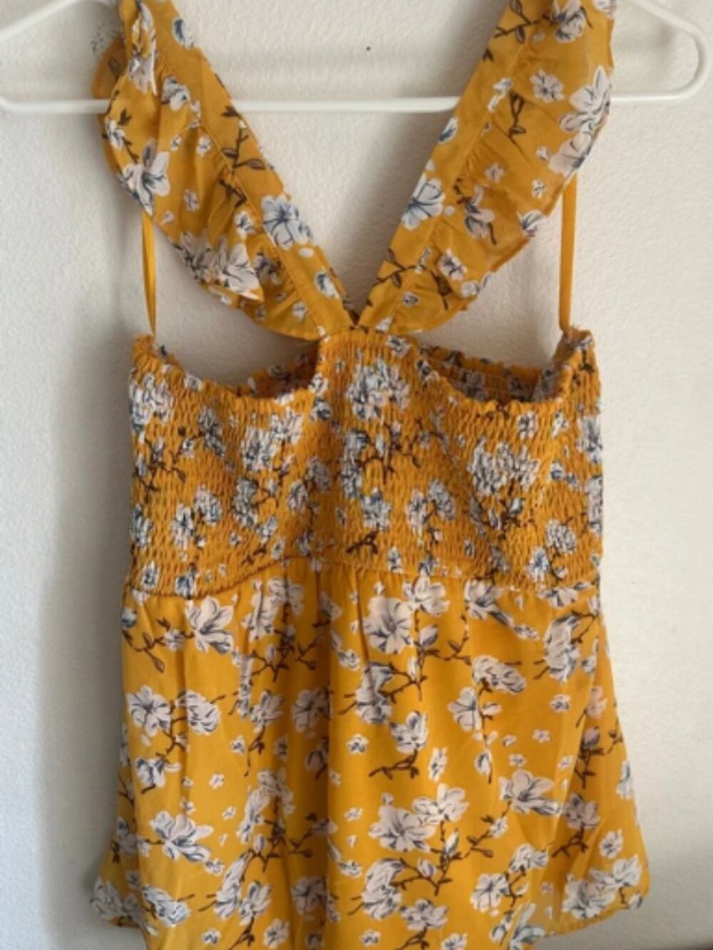 Yellow floral tank top